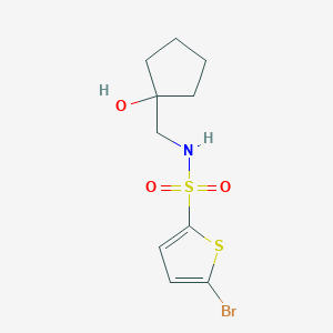 molecular formula C10H14BrNO3S2 B2537315 5-溴-N-((1-羟基环戊基)甲基)噻吩-2-磺酰胺 CAS No. 1217013-00-7