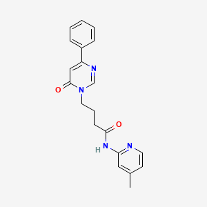 molecular formula C20H20N4O2 B2537316 N-(4-methylpyridin-2-yl)-4-(6-oxo-4-phenylpyrimidin-1(6H)-yl)butanamide CAS No. 1257548-72-3