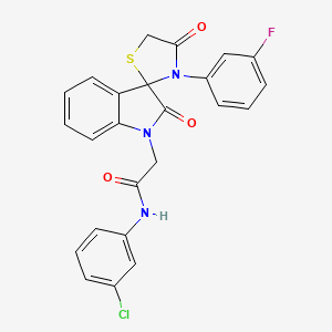 molecular formula C24H17ClFN3O3S B2537319 N-(3-chlorophenyl)-2-(3'-(3-fluorophenyl)-2,4'-dioxospiro[indoline-3,2'-thiazolidin]-1-yl)acetamide CAS No. 894551-60-1