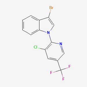 molecular formula C14H7BrClF3N2 B2537320 3-bromo-1-[3-chloro-5-(trifluoromethyl)-2-pyridinyl]-1H-indole CAS No. 344277-74-3