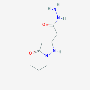 molecular formula C9H16N4O2 B2537321 2-[1-(2-methylpropyl)-5-oxo-2,5-dihydro-1H-pyrazol-3-yl]acetohydrazide CAS No. 852851-72-0