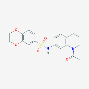 molecular formula C19H20N2O5S B2537322 N-(1-acetyl-3,4-dihydro-2H-quinolin-7-yl)-2,3-dihydro-1,4-benzodioxine-6-sulfonamide CAS No. 898423-94-4