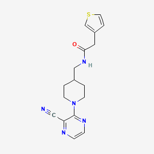 molecular formula C17H19N5OS B2537324 N-((1-(3-氰基吡嗪-2-基)哌啶-4-基)甲基)-2-(噻吩-3-基)乙酰胺 CAS No. 1797218-87-1