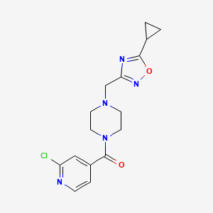 molecular formula C16H18ClN5O2 B2537325 (2-Chloropyridin-4-yl)-[4-[(5-cyclopropyl-1,2,4-oxadiazol-3-yl)methyl]piperazin-1-yl]methanone CAS No. 1436191-98-8