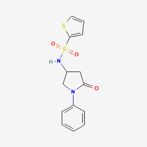molecular formula C14H14N2O3S2 B2537326 N-(5-oxo-1-phenylpyrrolidin-3-yl)thiophene-2-sulfonamide CAS No. 905683-24-1