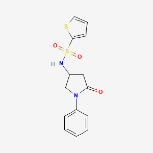 molecular formula C14H14N2O3S2 B2537326 N-(5-氧代-1-苯基吡咯烷-3-基)噻吩-2-磺酰胺 CAS No. 905683-24-1