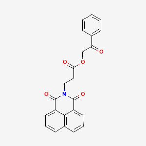 molecular formula C23H17NO5 B2537330 2-oxo-2-phenylethyl 3-(1,3-dioxo-1H-benzo[de]isoquinolin-2(3H)-yl)propanoate CAS No. 326007-72-1