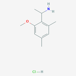 molecular formula C11H18ClNO B2537331 1-(2-甲氧基-4,6-二甲苯基)乙胺；盐酸盐 CAS No. 2253629-82-0