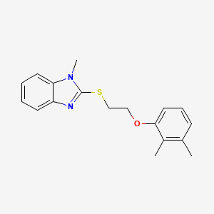 molecular formula C18H20N2OS B2537334 2,3-Dimethyl-1-[2-(1-methylbenzimidazol-2-ylthio)ethoxy]benzene CAS No. 920117-98-2