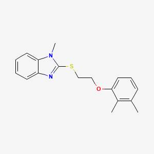 molecular formula C18H20N2OS B2537334 2,3-二甲基-1-[2-(1-甲基苯并咪唑-2-基硫)乙氧基]苯 CAS No. 920117-98-2