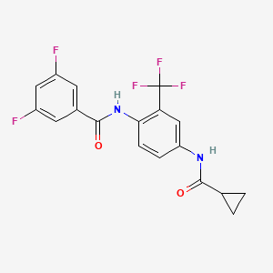 molecular formula C18H13F5N2O2 B2537337 N-[4-(cyclopropanecarbonylamino)-2-(trifluoromethyl)phenyl]-3,5-difluorobenzamide CAS No. 949258-08-6