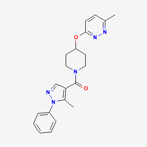 (5-methyl-1-phenyl-1H-pyrazol-4-yl)(4-((6-methylpyridazin-3-yl)oxy)piperidin-1-yl)methanone