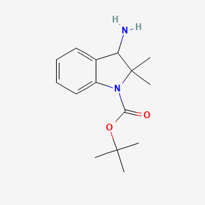 molecular formula C15H22N2O2 B2537343 tert-butyl 3-amino-2,2-dimethyl-2,3-dihydro-1H-indole-1-carboxylate CAS No. 2060000-01-1