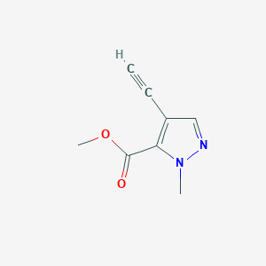 molecular formula C8H8N2O2 B2537345 methyl 4-ethynyl-1-methyl-1H-pyrazole-5-carboxylate CAS No. 1823783-51-2