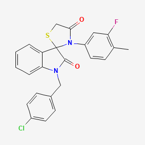 molecular formula C24H18ClFN2O2S B2537349 1-(4-chlorobenzyl)-3'-(3-fluoro-4-methylphenyl)-4'H-spiro[indole-3,2'-[1,3]thiazolidine]-2,4'(1H)-dione CAS No. 894568-45-7
