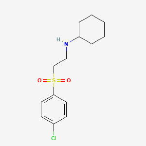 molecular formula C14H20ClNO2S B2537354 N-[2-(4-chlorophenyl)sulfonylethyl]cyclohexanamine CAS No. 860787-28-6