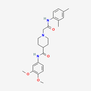 N-(3,4-dimethoxyphenyl)-1-(2-((2,4-dimethylphenyl)amino)-2-oxoethyl)piperidine-4-carboxamide