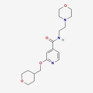 molecular formula C18H27N3O4 B2537361 N-(2-morpholinoethyl)-2-((tetrahydro-2H-pyran-4-yl)methoxy)isonicotinamide CAS No. 2034365-04-1