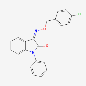 (3Z)-3-{[(4-chlorophenyl)methoxy]imino}-1-phenyl-2,3-dihydro-1H-indol-2-one