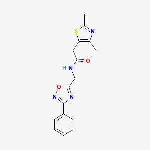 molecular formula C16H16N4O2S B2537363 2-(2,4-dimethyl-1,3-thiazol-5-yl)-N-[(3-phenyl-1,2,4-oxadiazol-5-yl)methyl]acetamide CAS No. 1207021-54-2