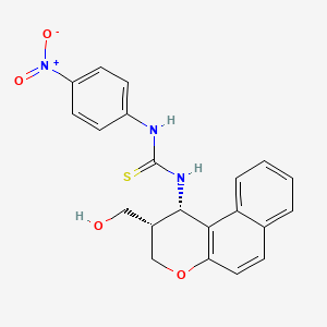 molecular formula C21H19N3O4S B2537368 1-[(1S,2S)-2-(hydroxymethyl)-2,3-dihydro-1H-benzo[f]chromen-1-yl]-3-(4-nitrophenyl)thiourea CAS No. 318959-03-4