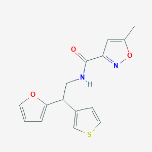 molecular formula C15H14N2O3S B2537376 N-(2-(furan-2-yl)-2-(thiophen-3-yl)ethyl)-5-methylisoxazole-3-carboxamide CAS No. 2097892-12-9
