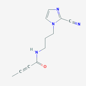 molecular formula C11H12N4O B2537377 N-[3-(2-Cyanoimidazol-1-yl)propyl]but-2-ynamide CAS No. 2411252-48-5
