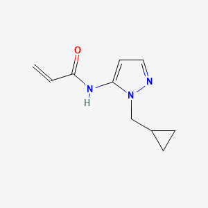 molecular formula C10H13N3O B2537380 N-[2-(Cyclopropylmethyl)pyrazol-3-yl]prop-2-enamide CAS No. 2196079-84-0