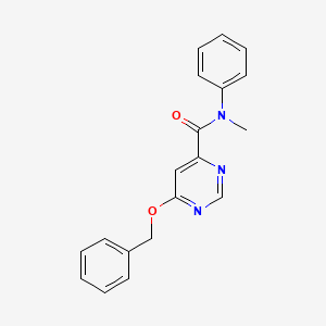 molecular formula C19H17N3O2 B2537381 6-(benzyloxy)-N-methyl-N-phenylpyrimidine-4-carboxamide CAS No. 2034634-71-2
