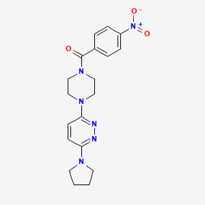 molecular formula C19H22N6O3 B2537389 3-[4-(4-Nitrobenzoyl)piperazin-1-yl]-6-pyrrolidin-1-ylpyridazine CAS No. 946289-25-4