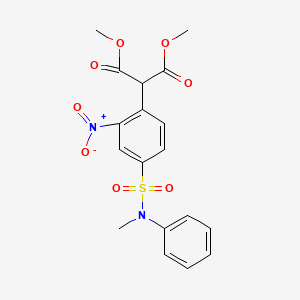 molecular formula C18H18N2O8S B2537395 Dimethyl 2-{4-[(methylanilino)sulfonyl]-2-nitrophenyl}malonate CAS No. 860785-56-4