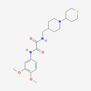 molecular formula C21H31N3O4S B2537397 N1-(3,4-dimethoxyphenyl)-N2-((1-(tetrahydro-2H-thiopyran-4-yl)piperidin-4-yl)methyl)oxalamide CAS No. 2034617-94-0