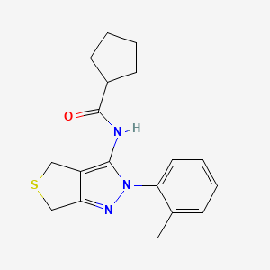 N-[2-(2-methylphenyl)-4,6-dihydrothieno[3,4-c]pyrazol-3-yl]cyclopentanecarboxamide