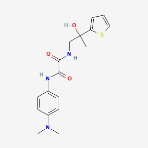 molecular formula C17H21N3O3S B2537400 N'-[4-(dimethylamino)phenyl]-N-[2-hydroxy-2-(thiophen-2-yl)propyl]ethanediamide CAS No. 1351614-52-2