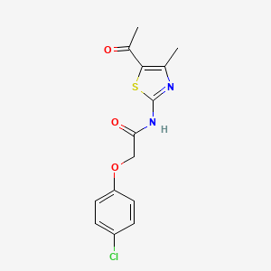 molecular formula C14H13ClN2O3S B2537404 N-(5-乙酰基-4-甲基-1,3-噻唑-2-基)-2-(4-氯苯氧基)乙酰胺 CAS No. 330201-60-0