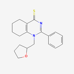 molecular formula C19H22N2OS B2537410 2-phenyl-1-((tetrahydrofuran-2-yl)methyl)-5,6,7,8-tetrahydroquinazoline-4(1H)-thione CAS No. 685551-25-1