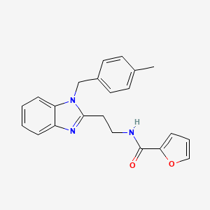 molecular formula C22H21N3O2 B2537419 N-(2-{1-[(4-甲基苯基)甲基]-1H-1,3-苯并二唑-2-基}乙基)呋喃-2-甲酰胺 CAS No. 871547-40-9