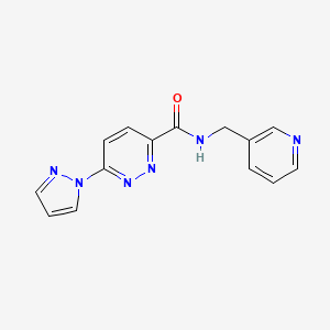 molecular formula C14H12N6O B2537421 6-(1H-吡唑-1-基)-N-(吡啶-3-基甲基)哒嗪-3-甲酰胺 CAS No. 1351613-81-4