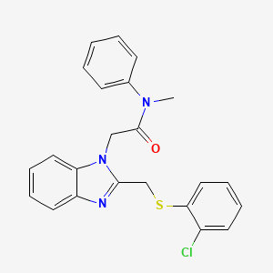 2-(2-(((2-Chlorophenyl)sulfanyl)methyl)-1H-1,3-benzimidazol-1-yl)-N-methyl-N-phenylacetamide