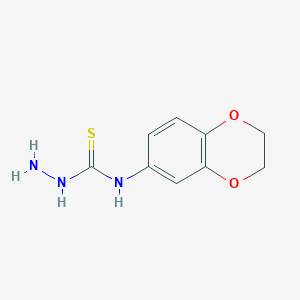 molecular formula C9H11N3O2S B2537425 N-(2,3-Dihydro-1,4-benzodioxin-6-yl)hydrazinecarbothioamide CAS No. 880494-16-6