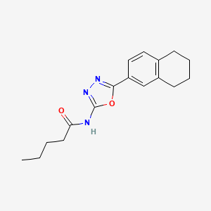 molecular formula C17H21N3O2 B2537426 N-[5-(5,6,7,8-tetrahydronaphthalen-2-yl)-1,3,4-oxadiazol-2-yl]pentanamide CAS No. 862809-28-7