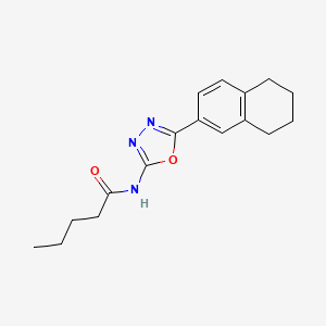 molecular formula C17H21N3O2 B2537426 N-[5-(5,6,7,8-Tetrahydronaphthalen-2-yl)-1,3,4-oxadiazol-2-yl]pentanamid CAS No. 862809-28-7