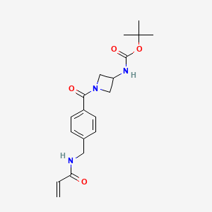 molecular formula C19H25N3O4 B2537428 Tert-butyl N-[1-[4-[(prop-2-enoylamino)methyl]benzoyl]azetidin-3-yl]carbamate CAS No. 2361845-00-1