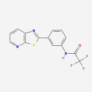 molecular formula C14H8F3N3OS B2537430 2,2,2-trifluoro-N-(3-(thiazolo[5,4-b]pyridin-2-yl)phenyl)acetamide CAS No. 863589-16-6