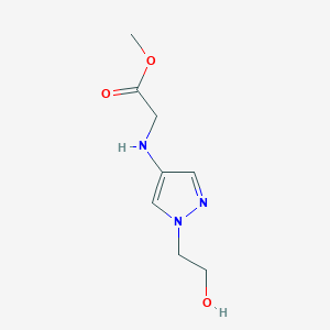 molecular formula C8H13N3O3 B2537431 Methyl 2-[[1-(2-hydroxyethyl)pyrazol-4-yl]amino]acetate CAS No. 2247207-20-9