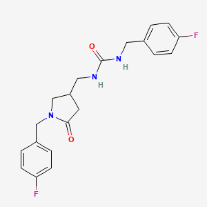 molecular formula C20H21F2N3O2 B2537434 1-(4-氟苄基)-3-((1-(4-氟苄基)-5-氧代吡咯烷-3-基)甲基)脲 CAS No. 954661-84-8
