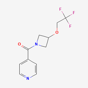 molecular formula C11H11F3N2O2 B2537437 Pyridin-4-yl(3-(2,2,2-trifluoroethoxy)azetidin-1-yl)methanone CAS No. 2034542-31-7