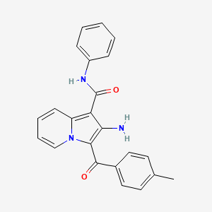 molecular formula C23H19N3O2 B2537439 2-amino-3-(4-methylbenzoyl)-N-phenylindolizine-1-carboxamide CAS No. 898433-58-4
