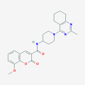 molecular formula C25H28N4O4 B2537446 8-methoxy-N-(1-(2-methyl-5,6,7,8-tetrahydroquinazolin-4-yl)piperidin-4-yl)-2-oxo-2H-chromene-3-carboxamide CAS No. 2034411-36-2