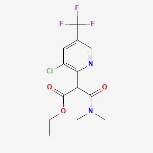 molecular formula C13H14ClF3N2O3 B2537450 Ethyl 2-[3-chloro-5-(trifluoromethyl)-2-pyridinyl]-3-(dimethylamino)-3-oxopropanoate CAS No. 338406-77-2